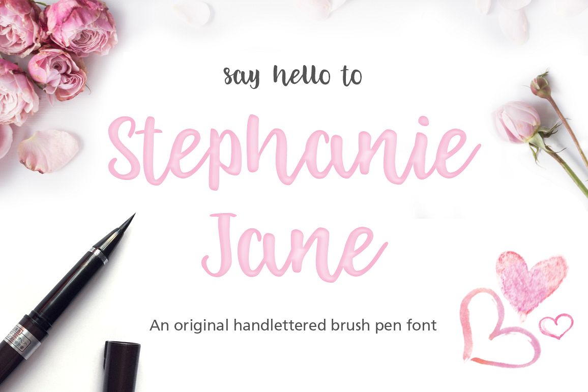Stephanie Jane hand lettered font example image