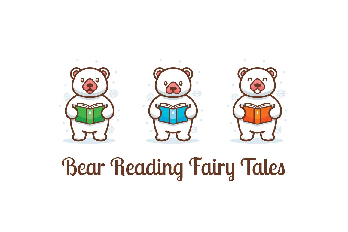 Bear reading fairy tales clipart example image