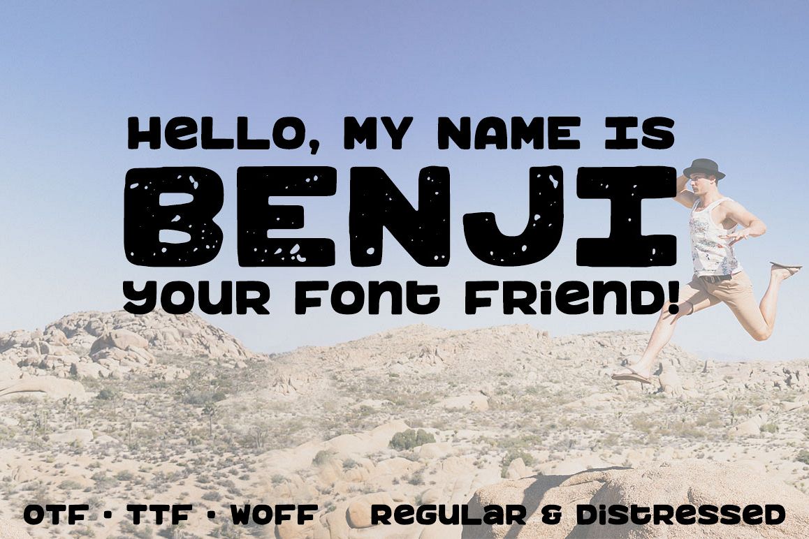 Benji: a bold, fun monospace font! example image