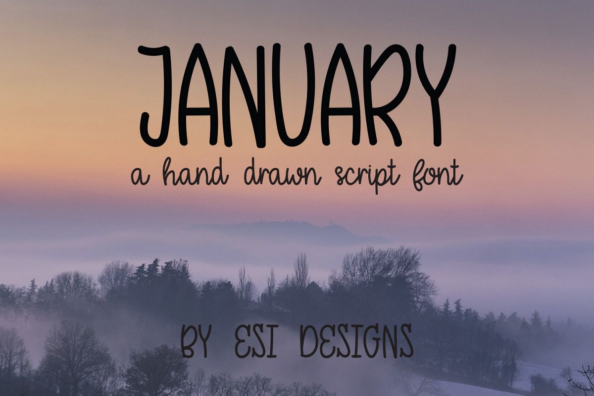 January - A Modern Hand Drawn Script Font example image