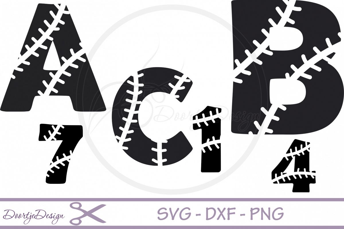 Baseball Alphabet svg files example image