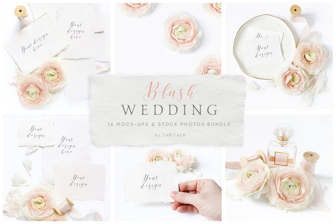 Blush Wedding mockups & stock photo bundle example image