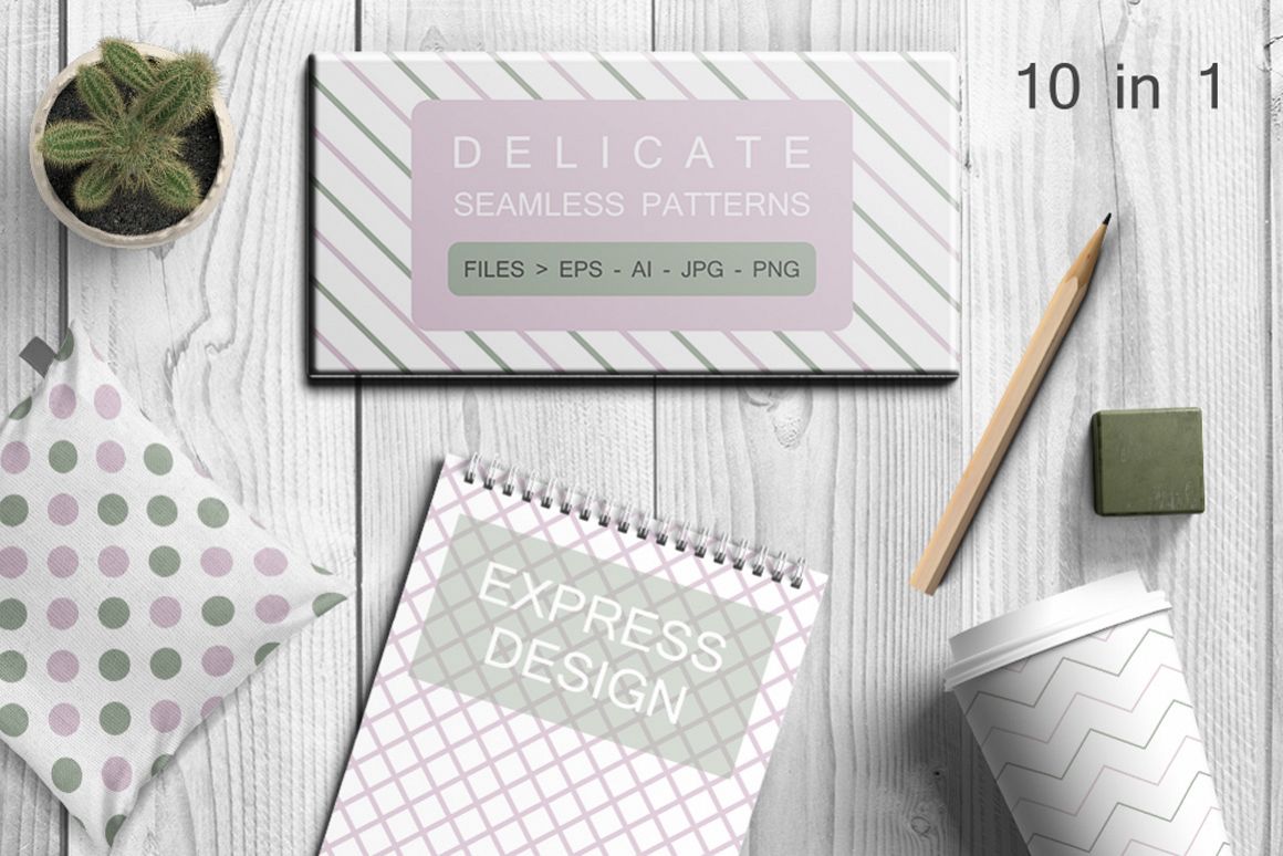 Delicate seamless vector patterns example image
