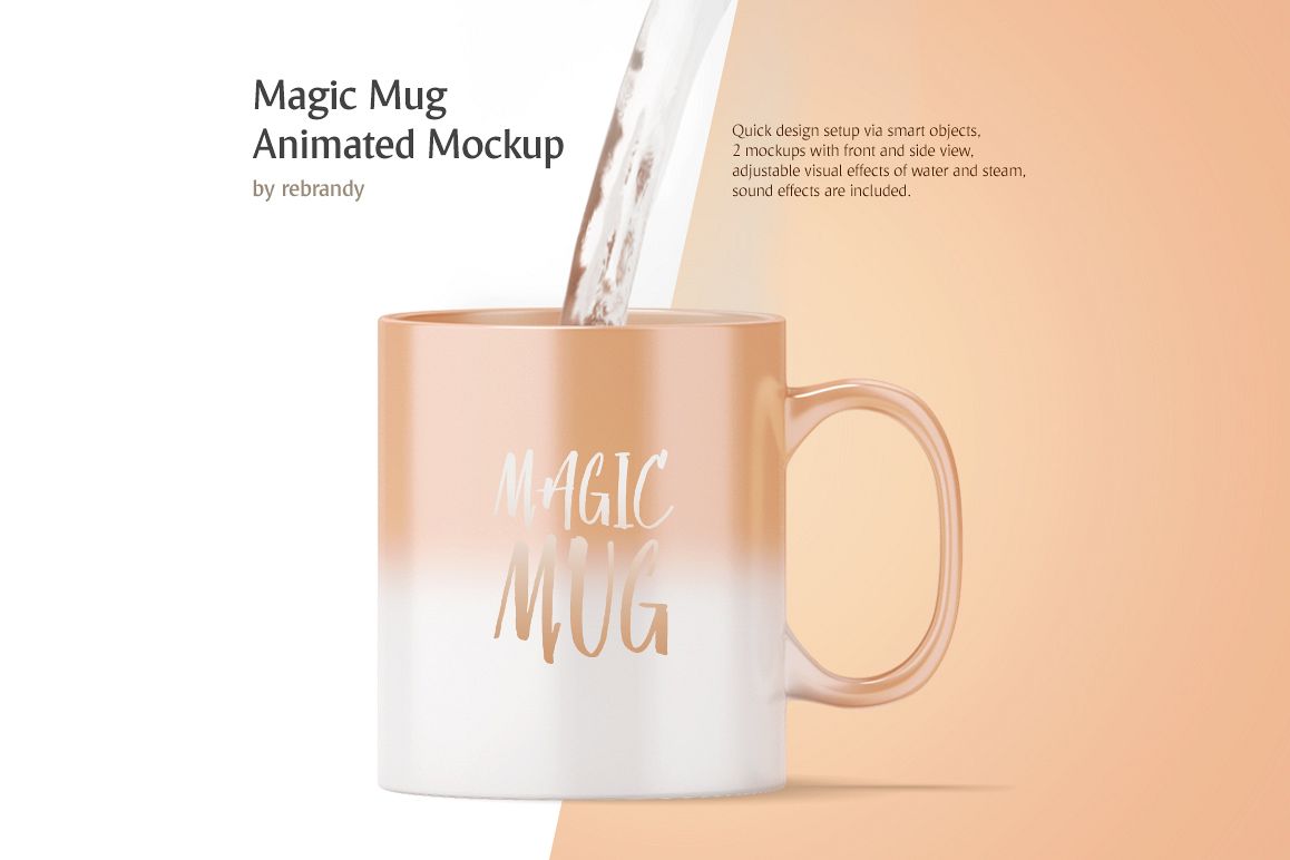 Magic Mug Animated Mock up (Color Changing Morphing Magical Mug Mockup) example image