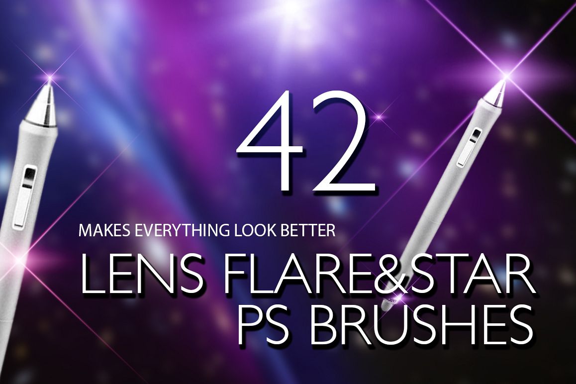 Lens Flare & Stars Photoshop Brushes example image