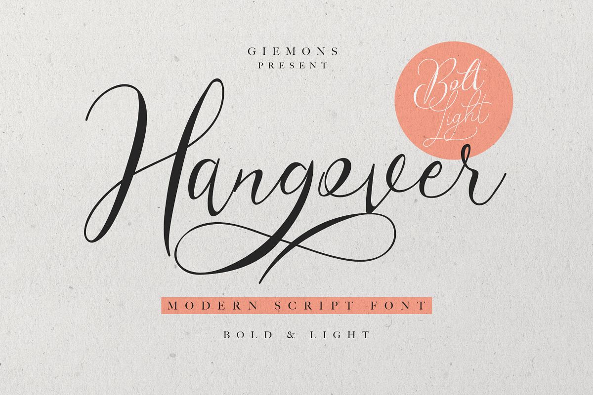 Hangover Script - 2 Font example image