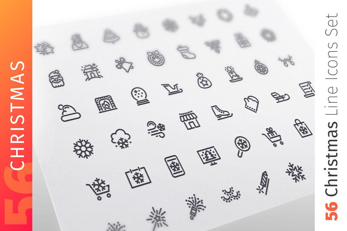 Christmas Line Icons Set example image
