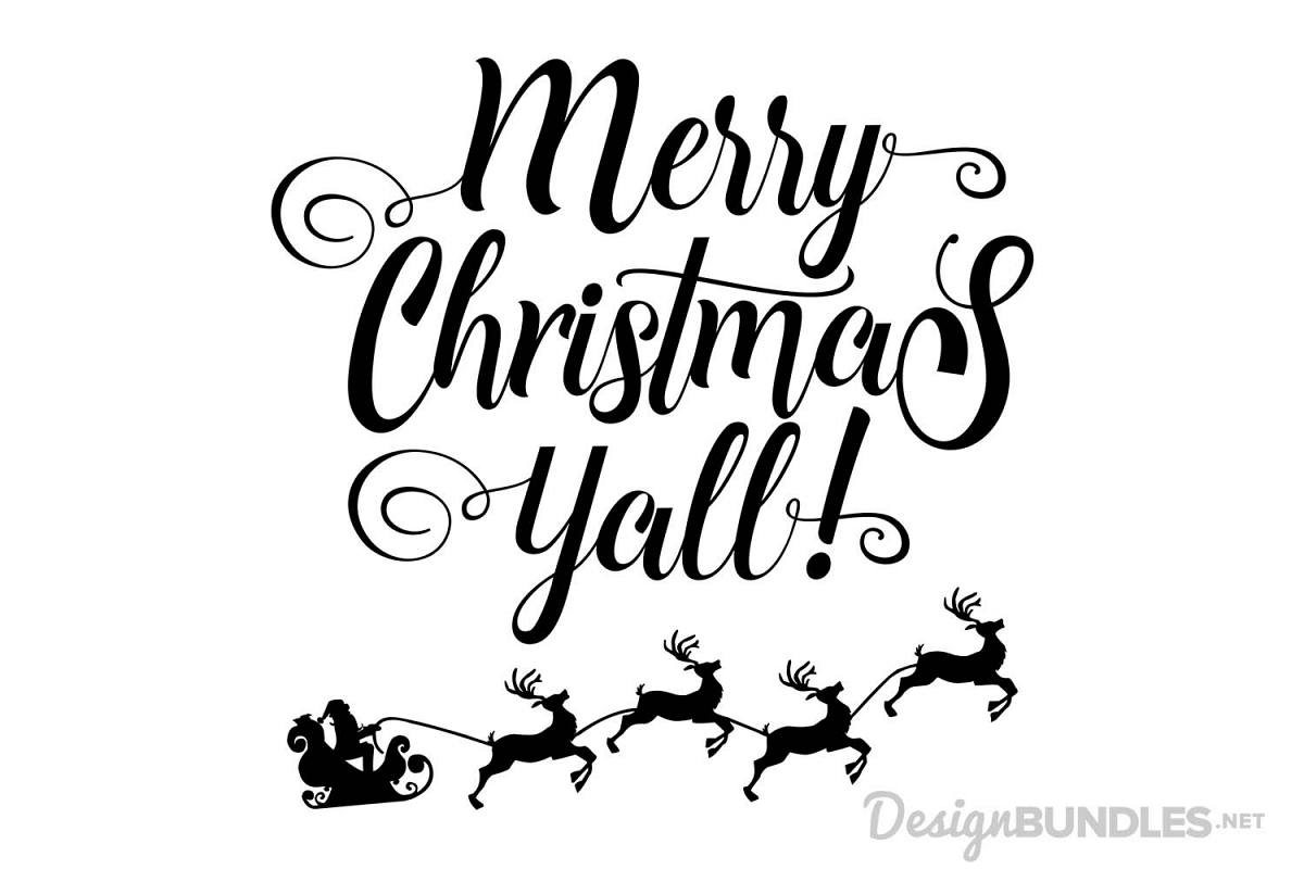 Merry Christmas Yall - SVG example image