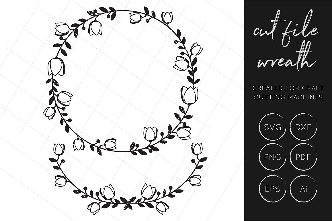 Download Wreath SVG Cut File - Wreath Clipart - | Design Bundles