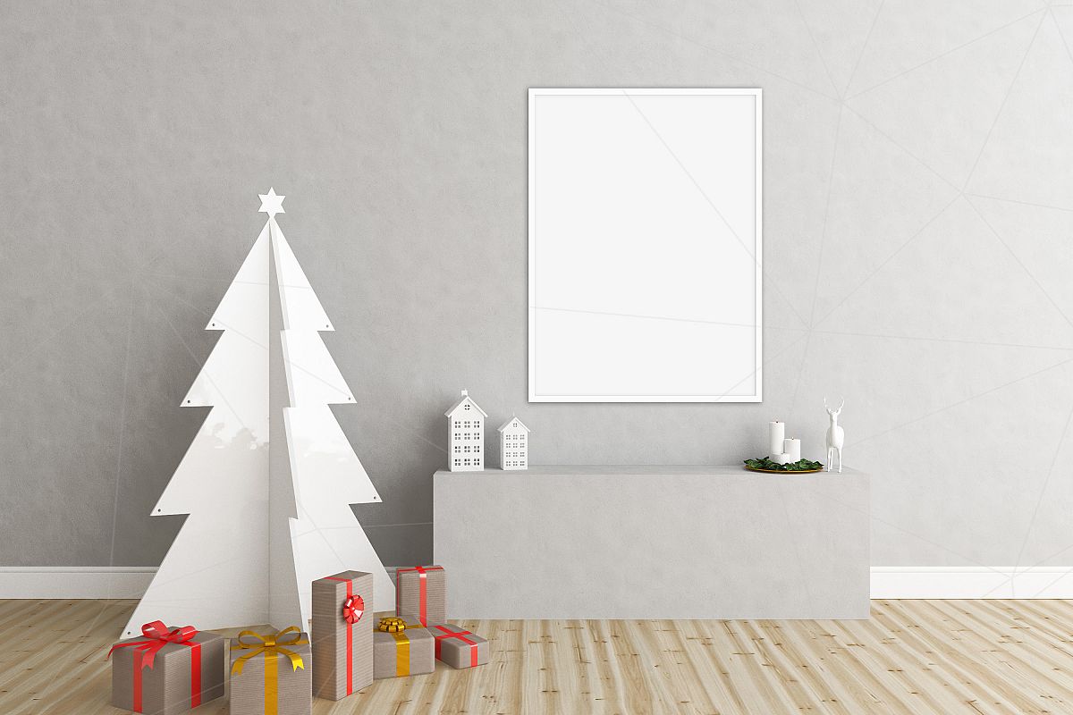 Christmas interior mockup bundle - blank wall mock up example image