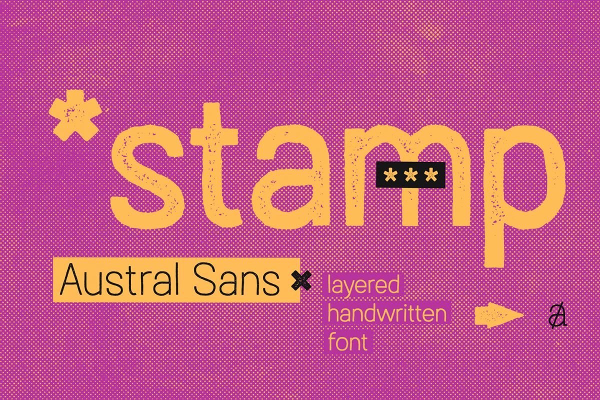 Austral Sans Stamp example image