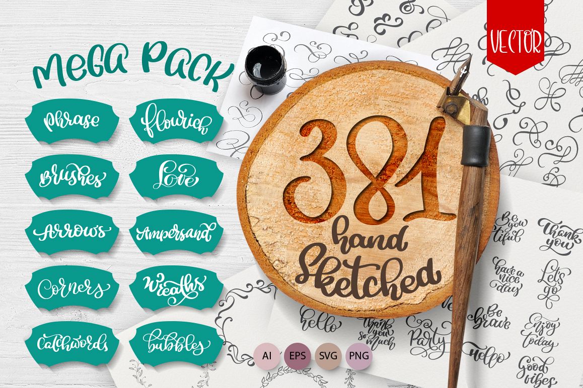 Vector Hand Sketched Mega Pack example image