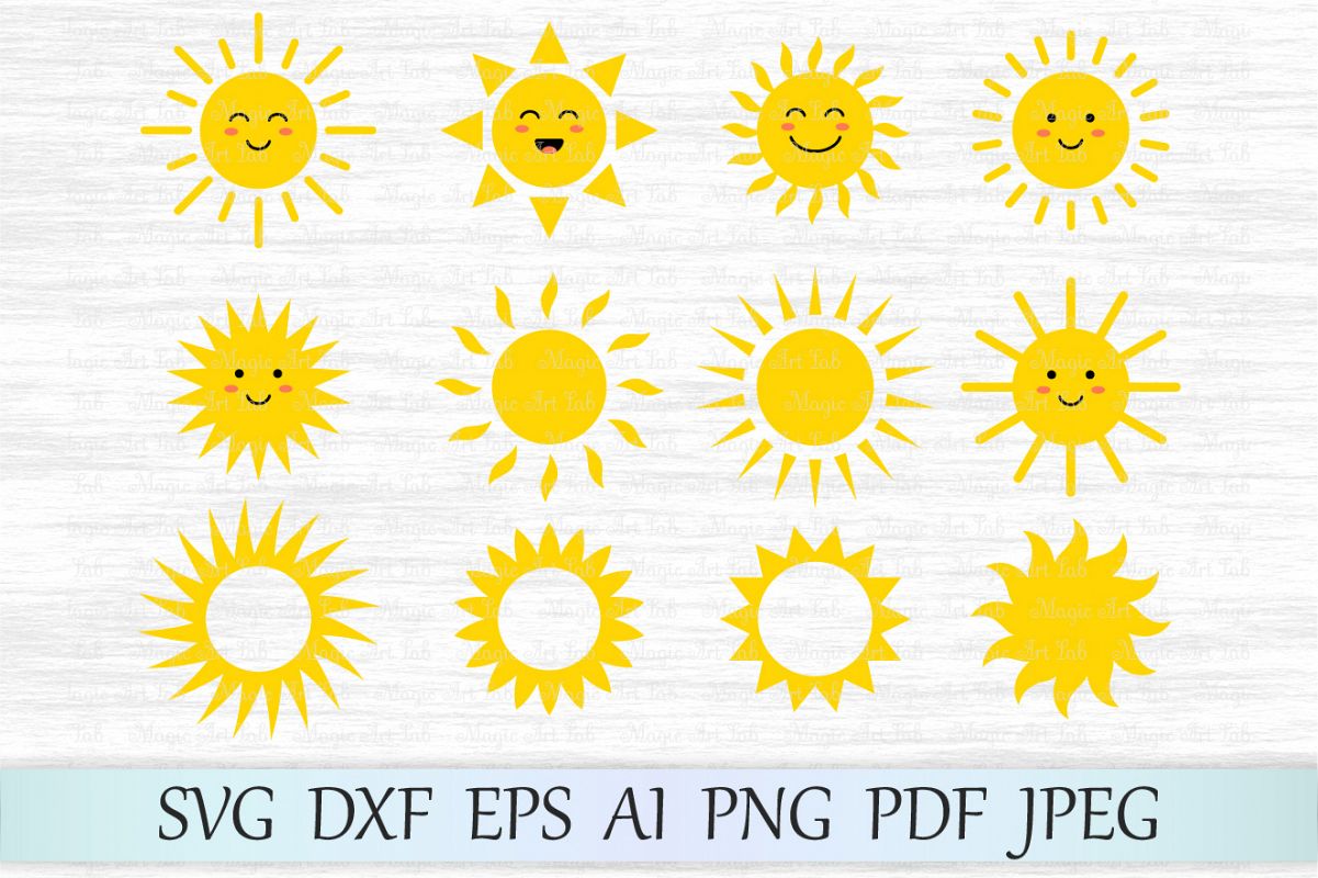 Sun svg, Sun clipart, Cute sun svg file | Design Bundles