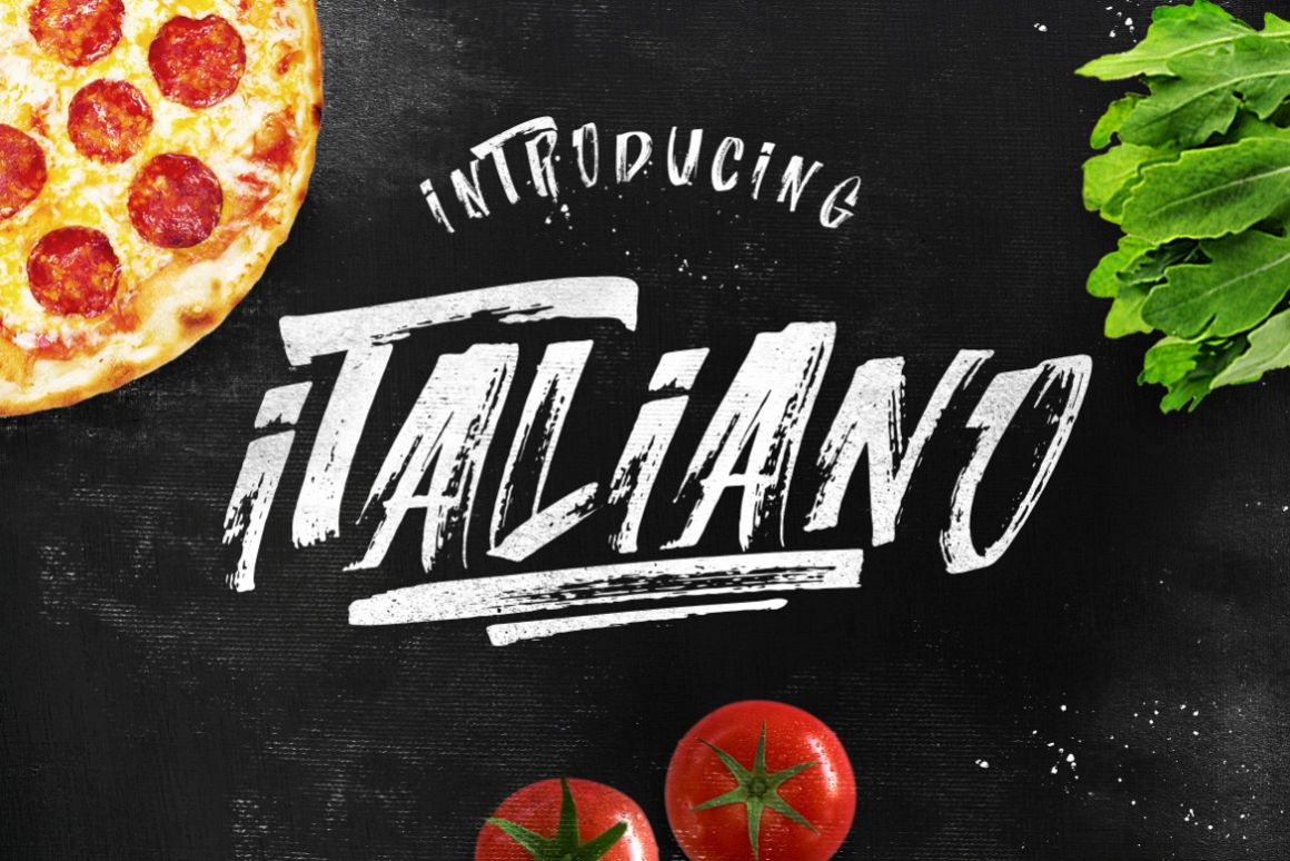 ITALIANO Brush Font +Extras example image