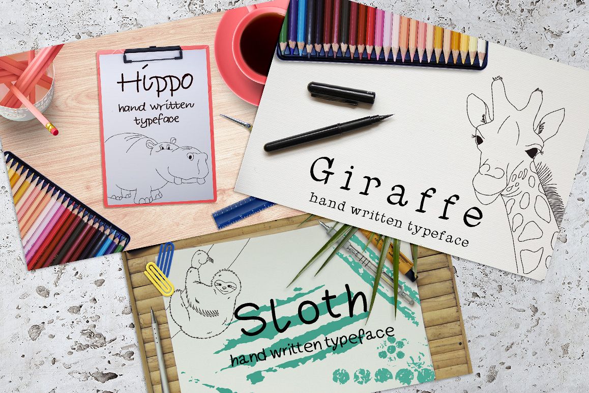Font No.1, No.2 and No.3 example image
