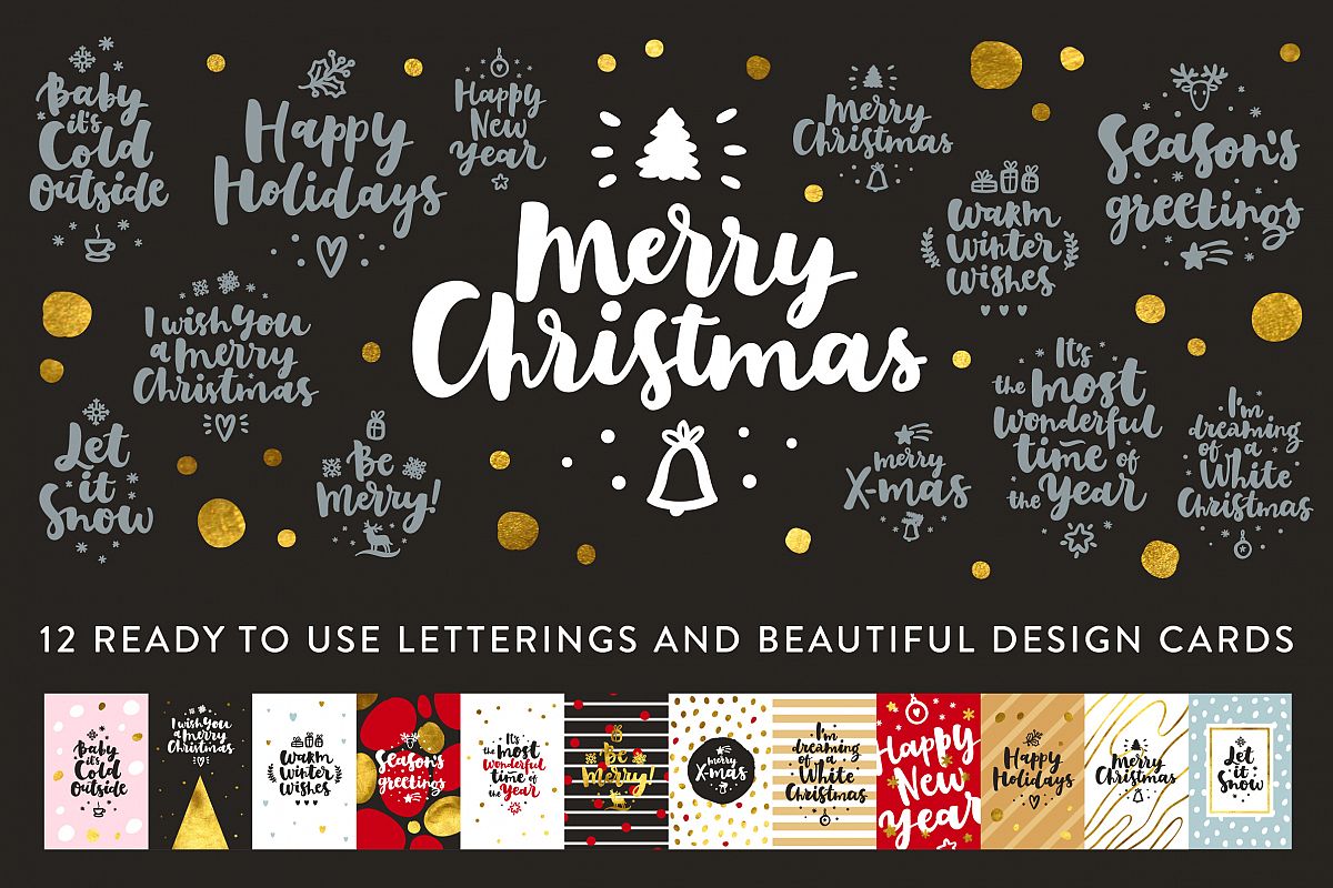 Merry Christmas Vector Set example image