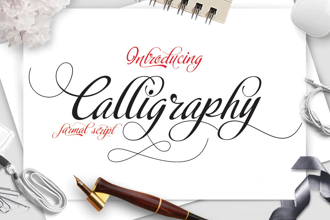 Download Calligraphy script by Moriztype | Font Bundles