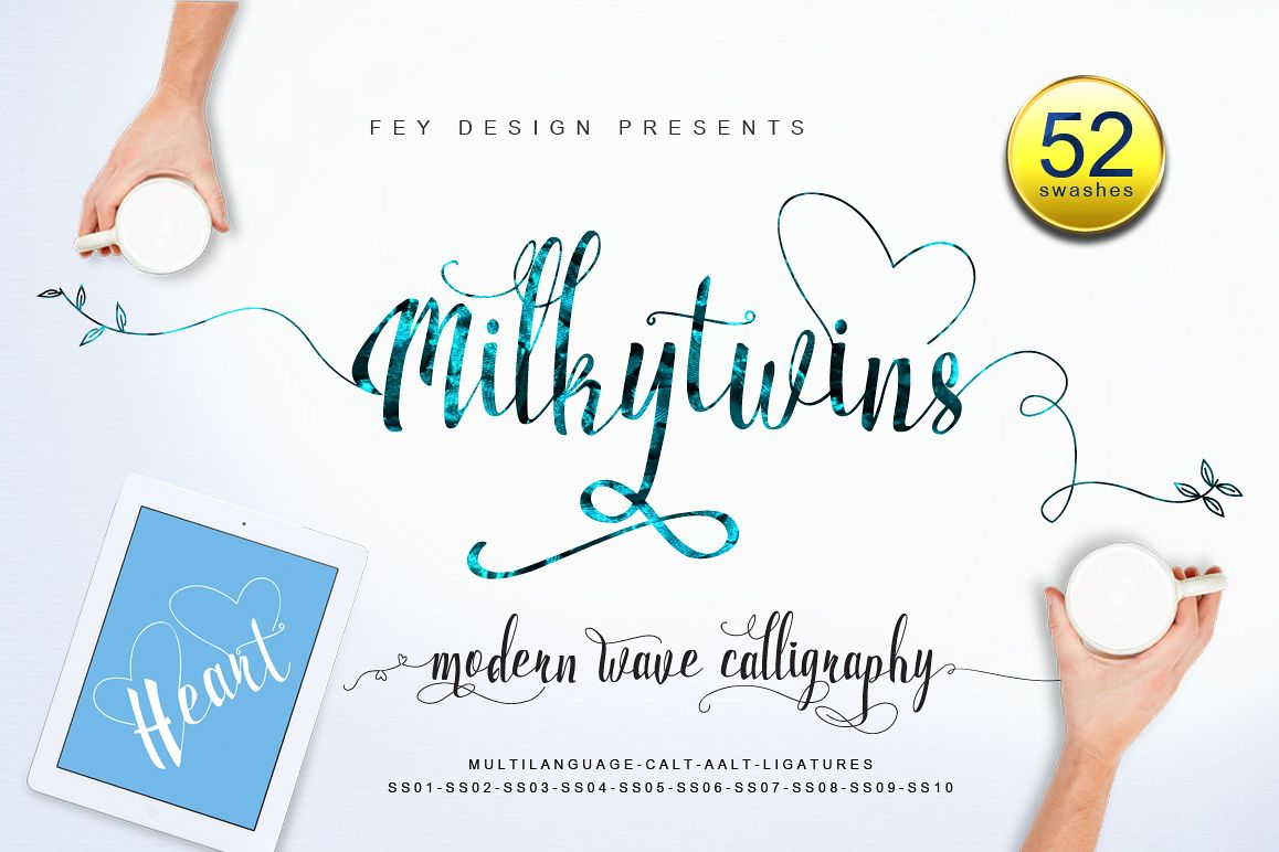 Milkytwins Modern Wave Calligraphy example image