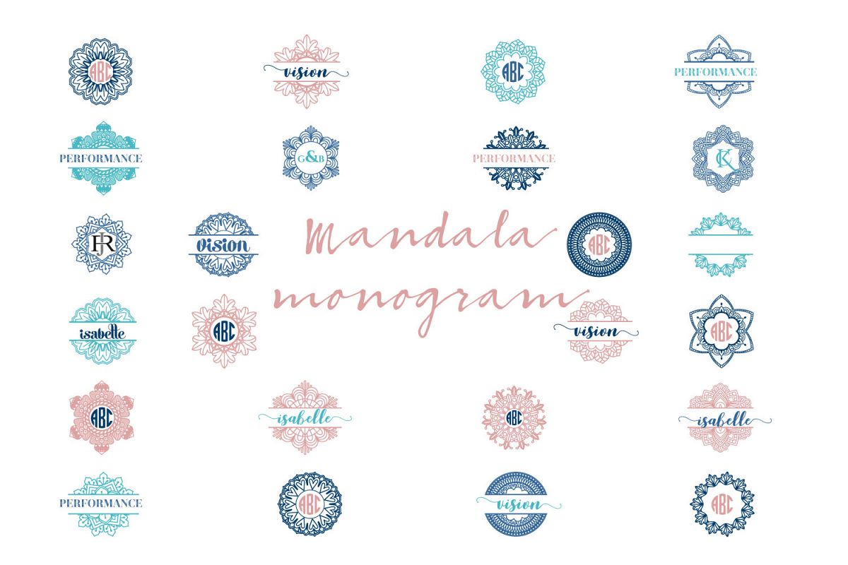 Mandala Monogram Logo Bundle example image