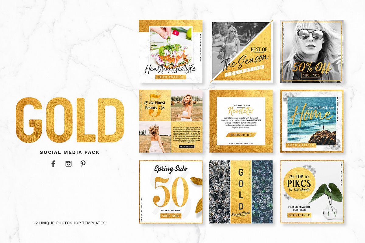 GOLD Social Media Pack example image