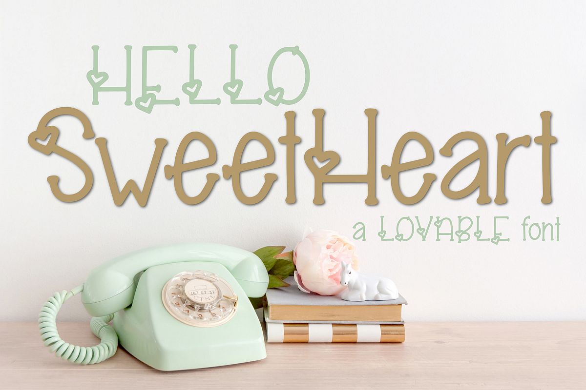Hello Sweetheart a Lovable Font example image