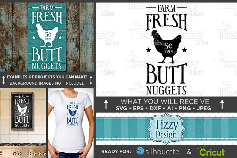 Download Funny Chicken Sign SVG - Farm Fresh But | Design Bundles