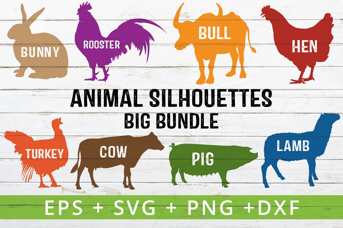 Download FARM ANIMAL SILHOUETTES SVG CRAFTER by | Design Bundles