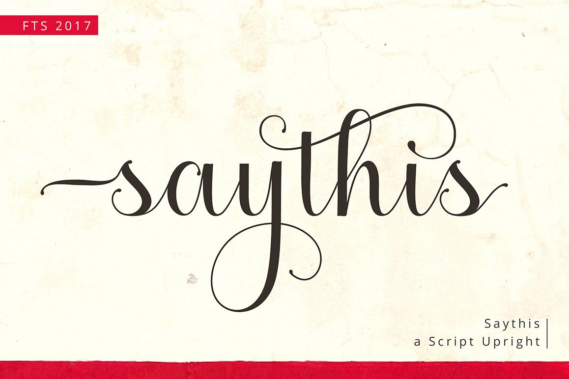 Saythis Script Upright example image