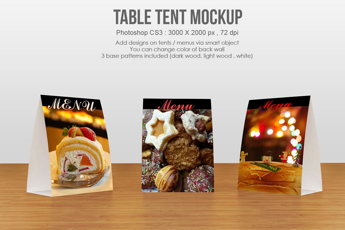 Download Table tent / menu Mockup by aivos | Design Bundles