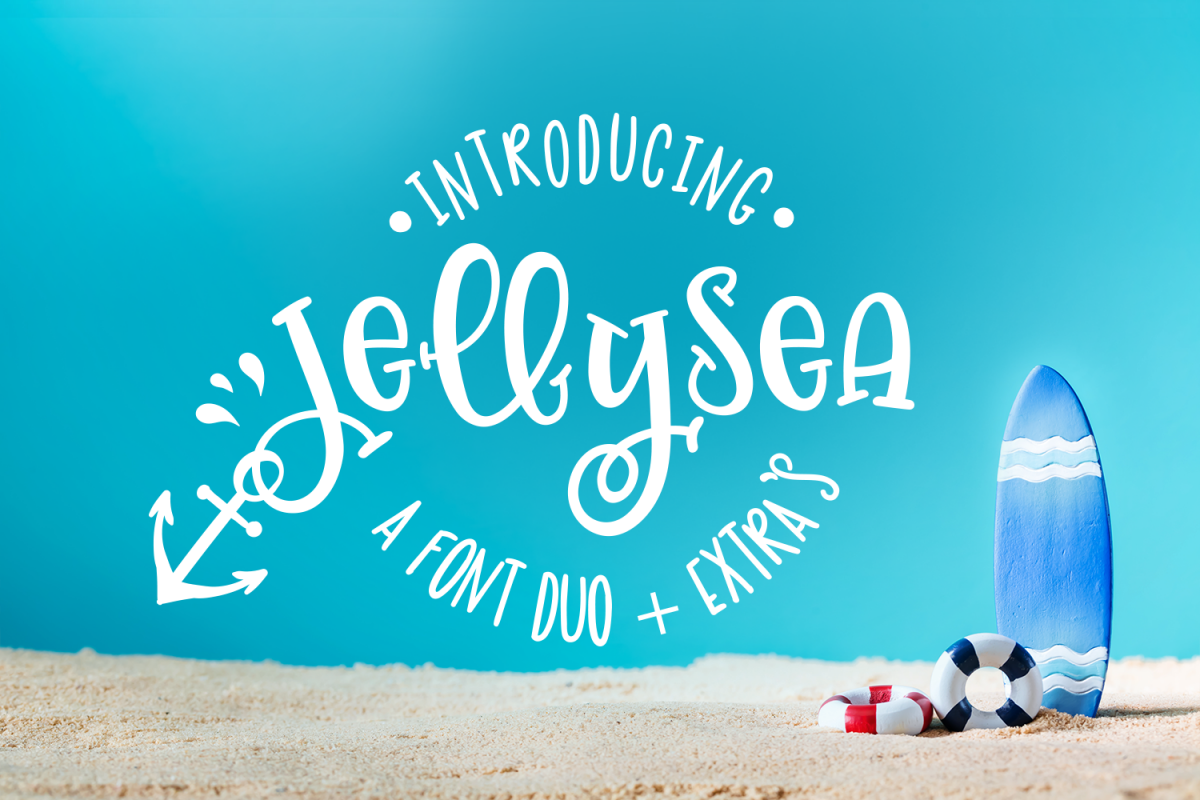 Jellysea - Font Duo + Summer Doodles example image