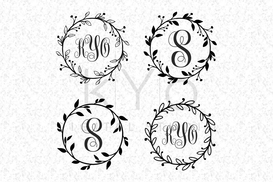 Download Wreath SVG cut files, Wreath Monogram F | Design Bundles