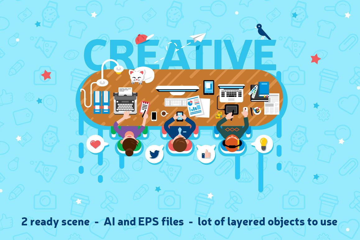 Office Workspace Scene Creator example image