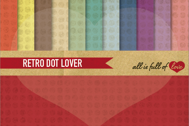 Rainbow Polka Dots Digital Paper Dotted Scrapbook Background Patterns example image