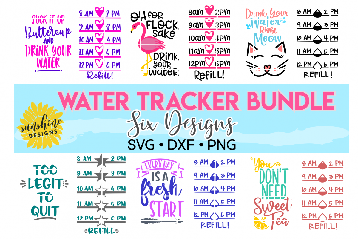 Download WATER TRACKER SVG BUNDLE, WATER INTAKE | Design Bundles