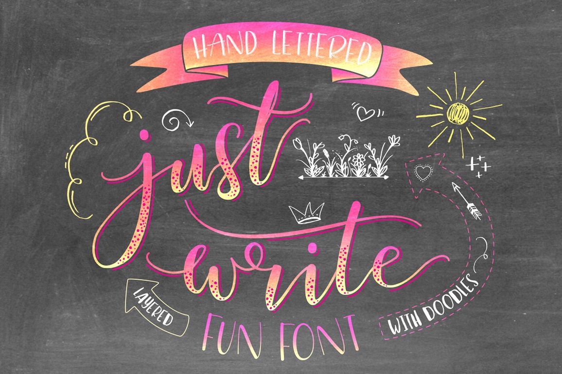 Just Write layered font example image