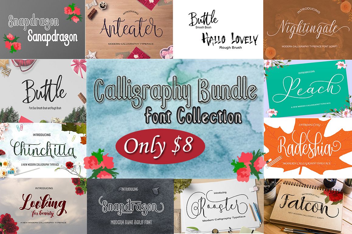Calligraphy Font Bundle example image