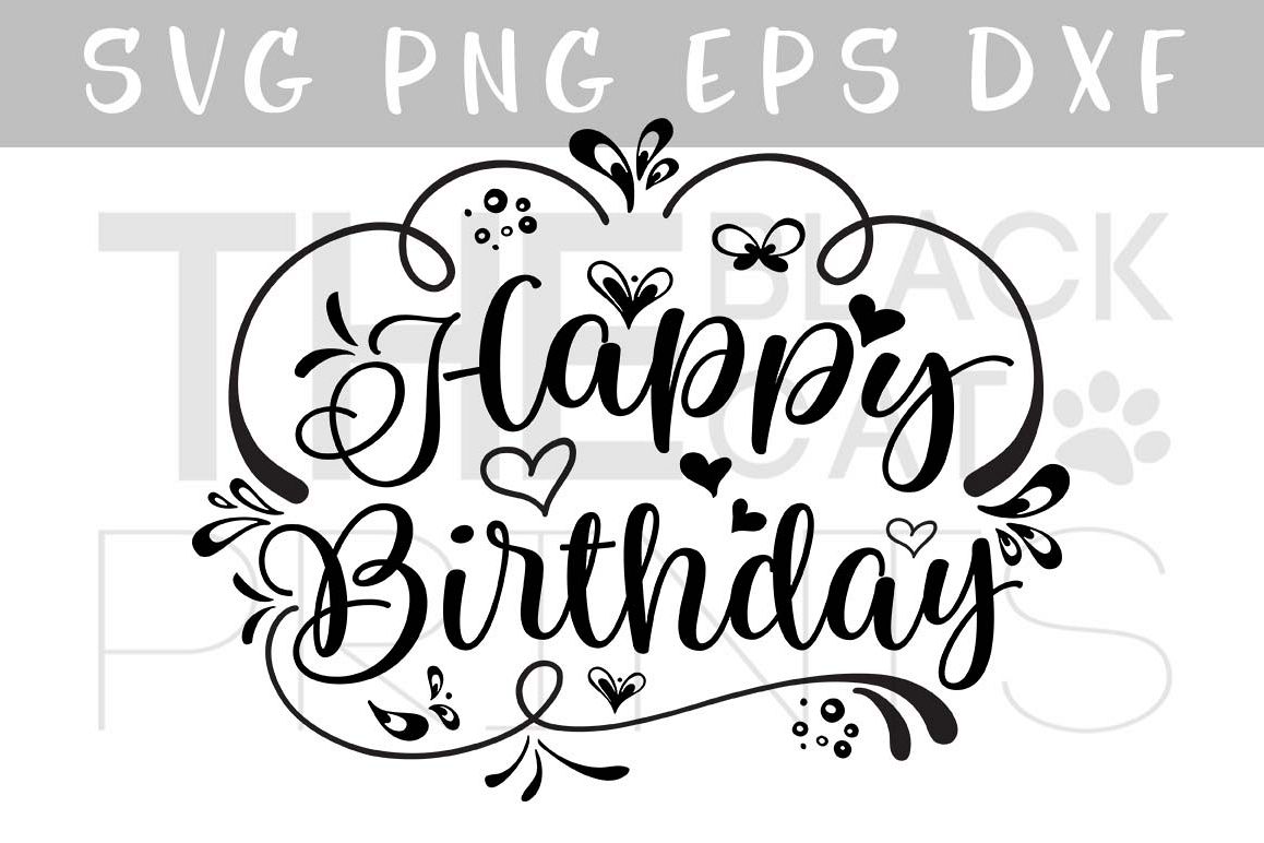 Download Happy Birthday SVG DXF PNG EPS by TheBl | Design Bundles