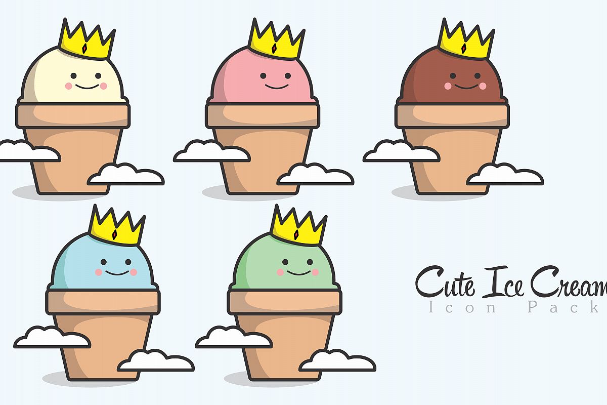 Cute Ice Cream Icon Pack example image
