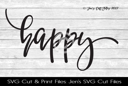 Happy SVG Cut File example image