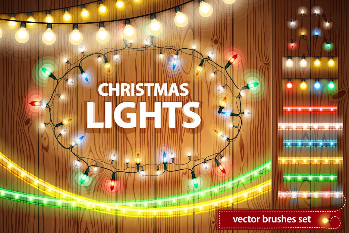 Download Christmas Lights Decorations Set by Voy | Design Bundles