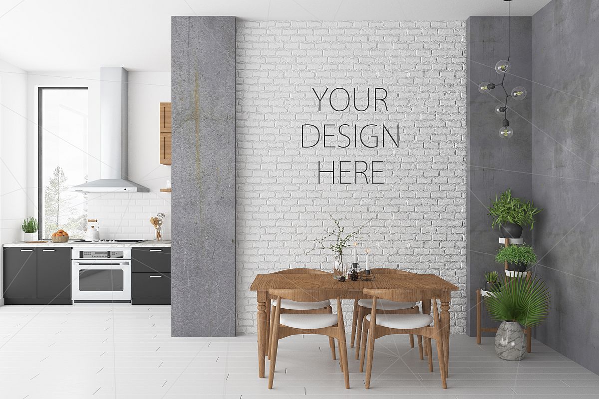 Download Interior mockup bundle - blank wall moc | Design Bundles