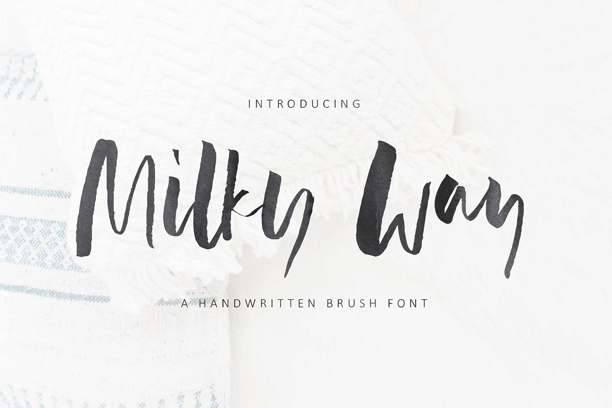 Milky Way Brush Font example image