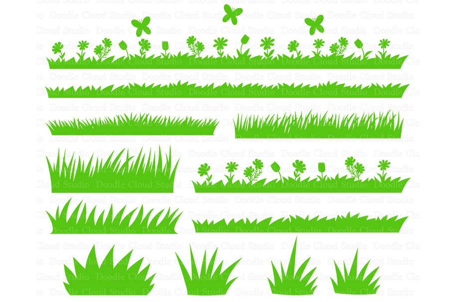 Download Grass SVG, Grass and Flowers SVG Files | Design Bundles