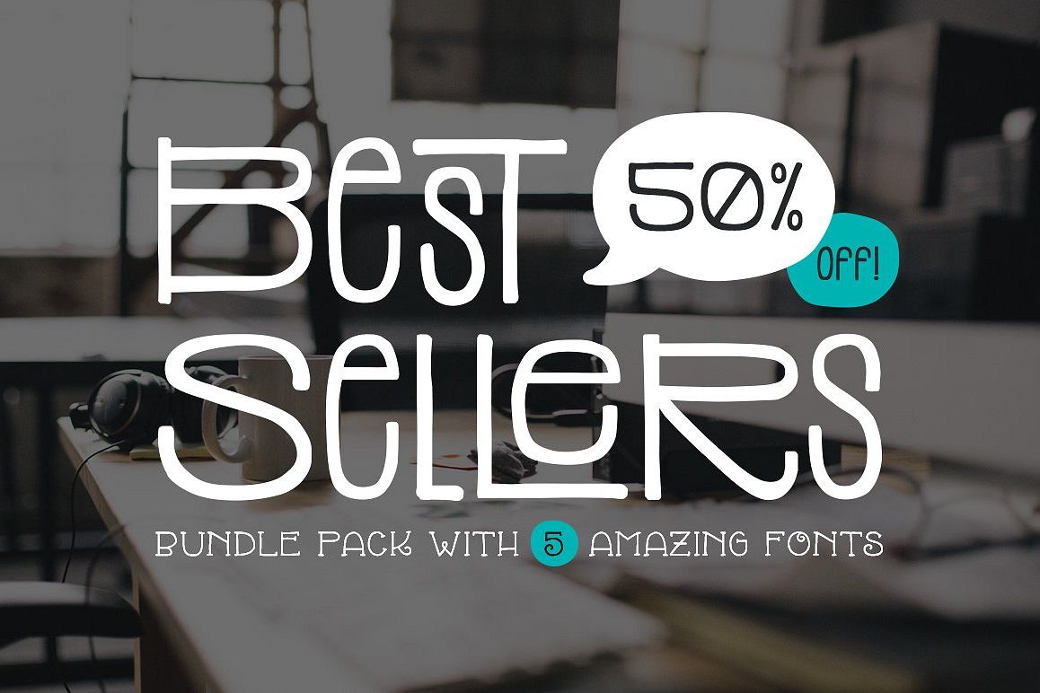 Top 5 Bestselling Fonts Bundle Pack example image