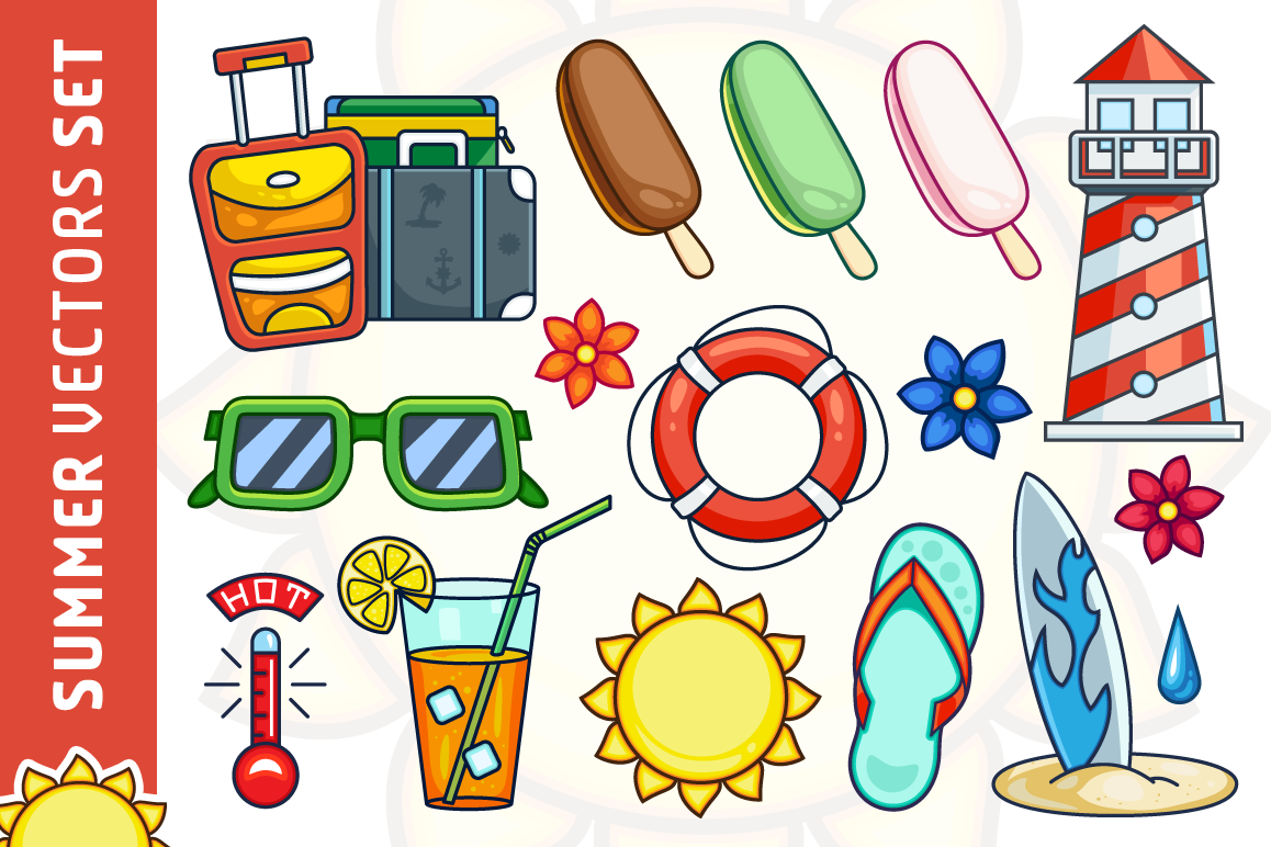 Summer Vector Illustrations Set example image