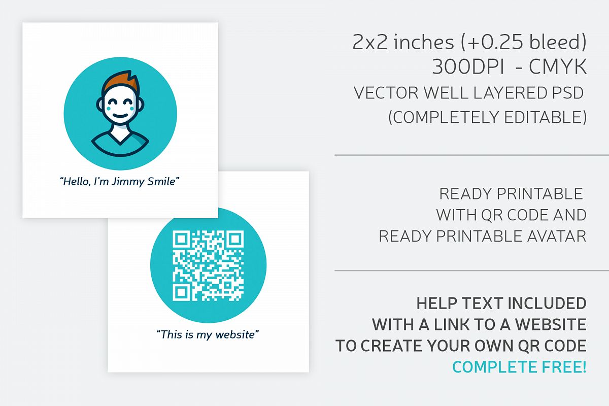 Square Business Card QR code example image