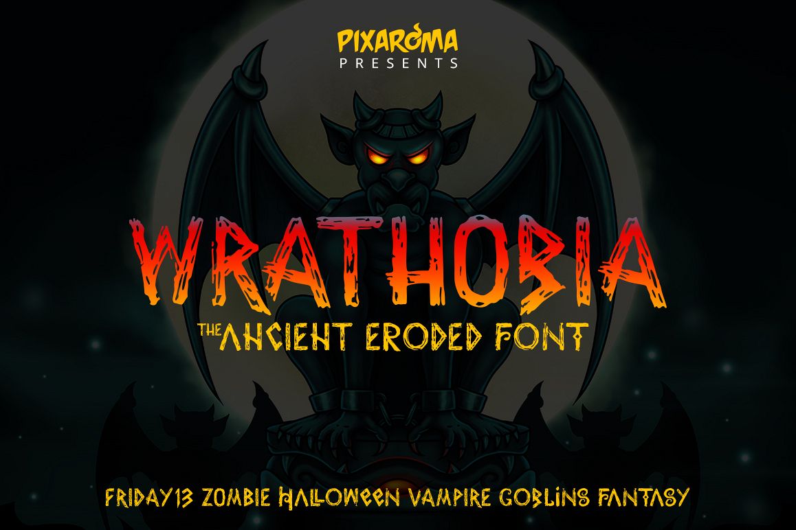 Wrathobia Display Font example image