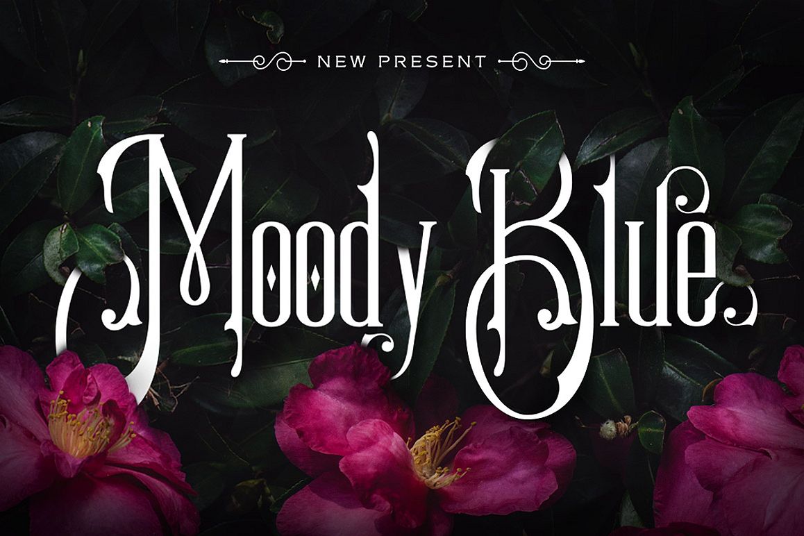 Moody Blue Typeface example image