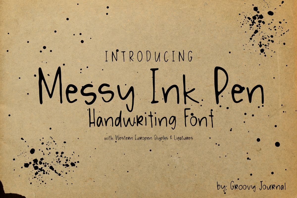 Messy Ink Pen Handwritten Font example image