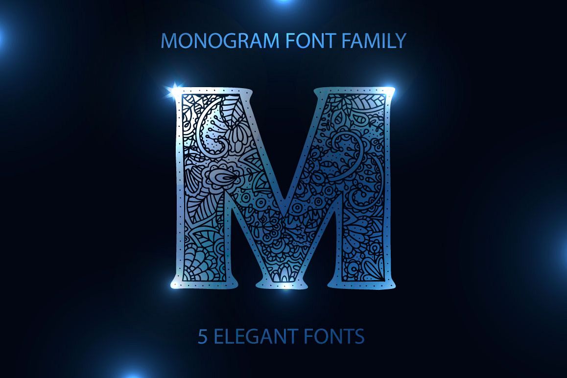 Monogram. 5 elegant fonts. example image